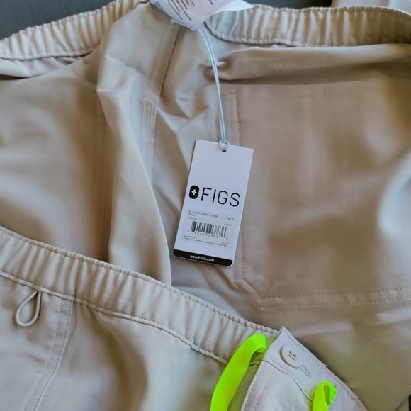 NWT Figs 6XLS Beige Pisco Basic Straight Leg Stretch Waist Drawstring Scrubs - Picture 7 of 10